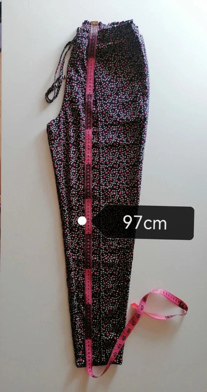 Pantalon polyester noir fleuri 36 Kiabi - photo numéro 11