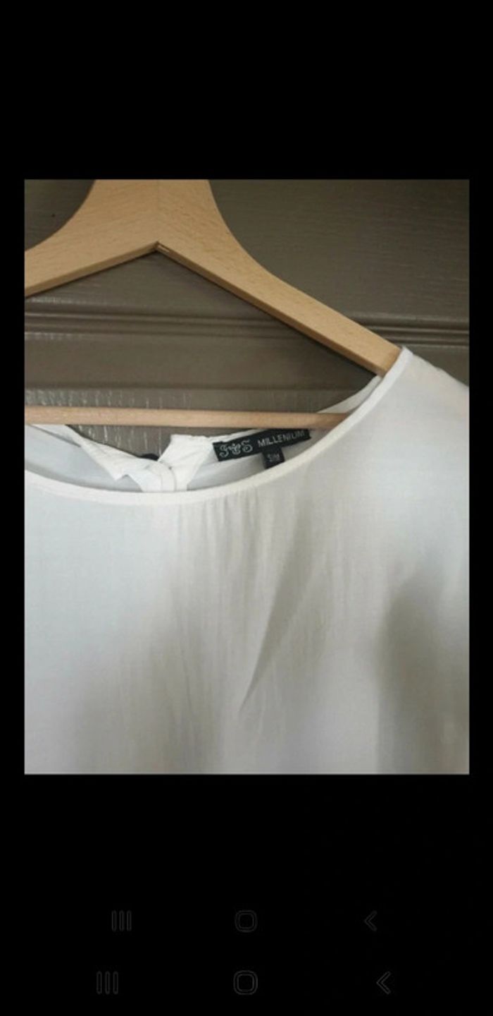 Blouse blanche à flots noirs "Millenium" - photo numéro 4