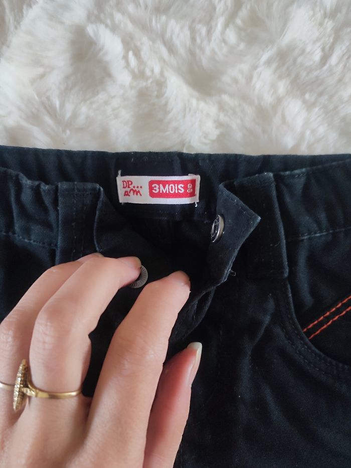 Jeans noir écriture DPAM taille 3 mois - photo numéro 2