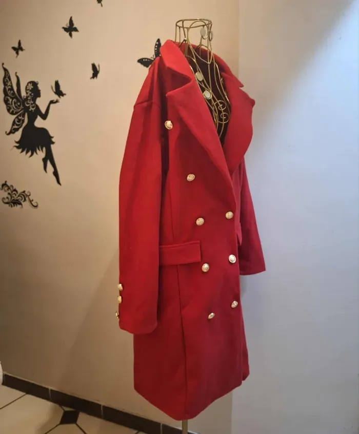 Caban rouge & boutons officiers - Made in France - photo numéro 2