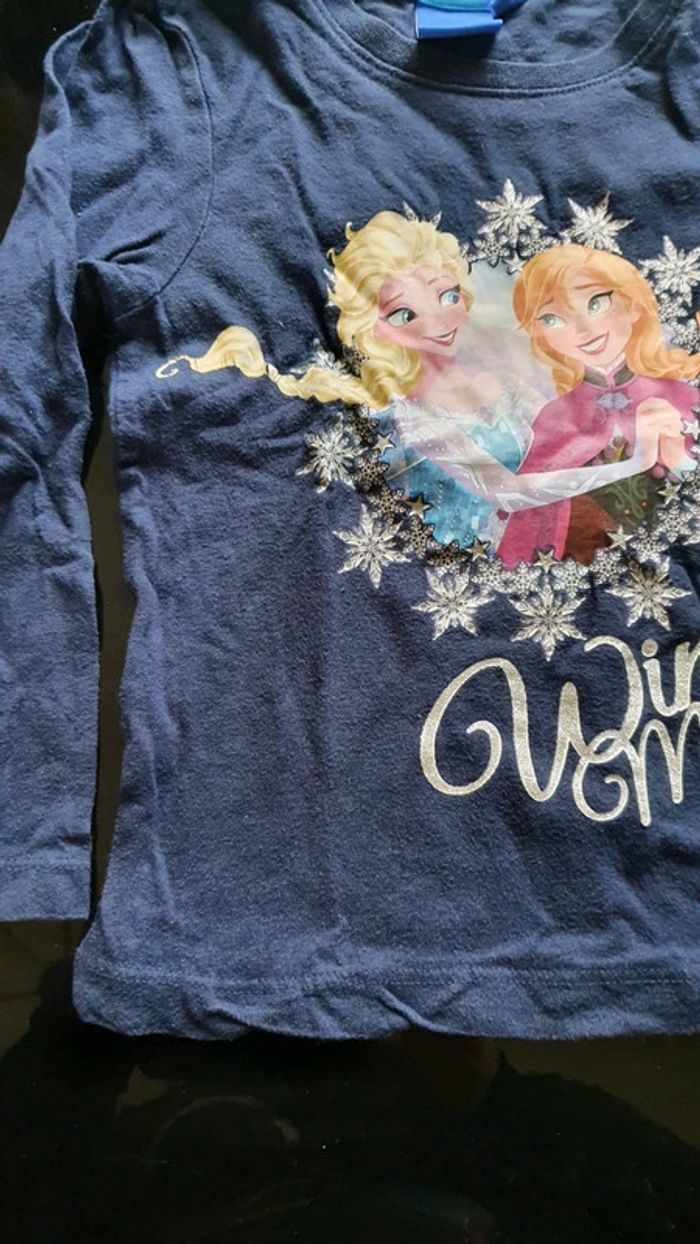 Tee-shirt La reine des neiges Disney 4 ans - photo numéro 3