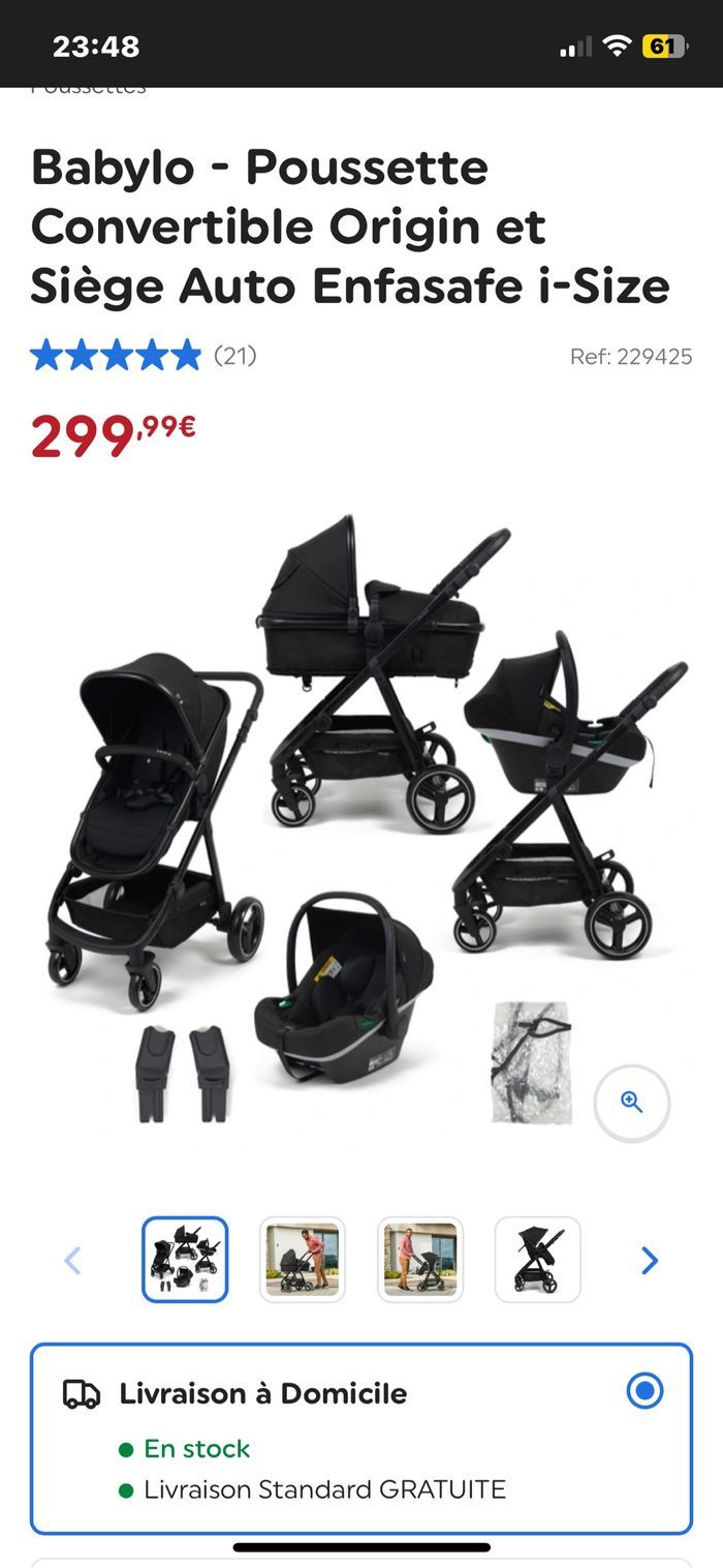 Poussette 3 en 1 babylo - photo numéro 2