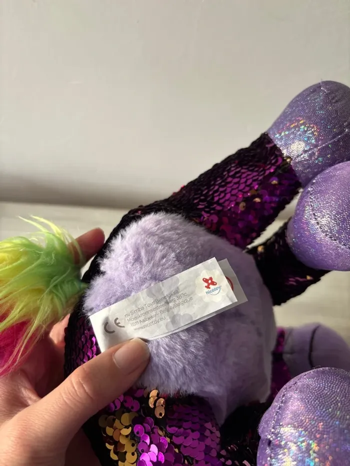 Peluche licorne à paillettes - photo numéro 5
