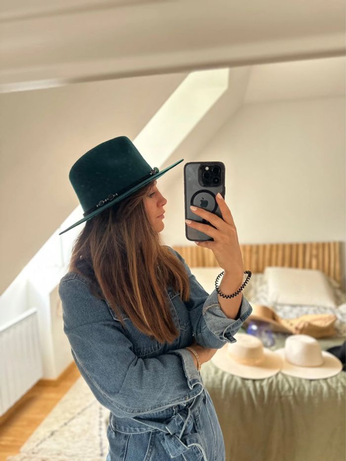 Chapeau Hipanema bleu canard détail bijoux 🧚🏼 - photo numéro 3