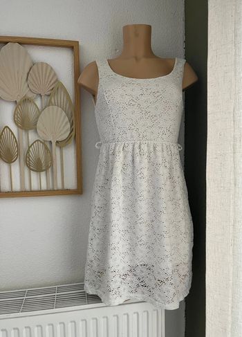 Robe à dentelle blanche cocktail / mariage taille S