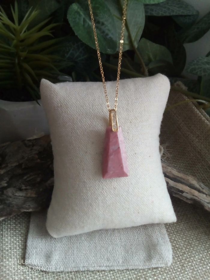 Collier rhodochrosite pierre naturelle