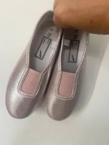 Ballerines tex rose pailletées 33 neuves