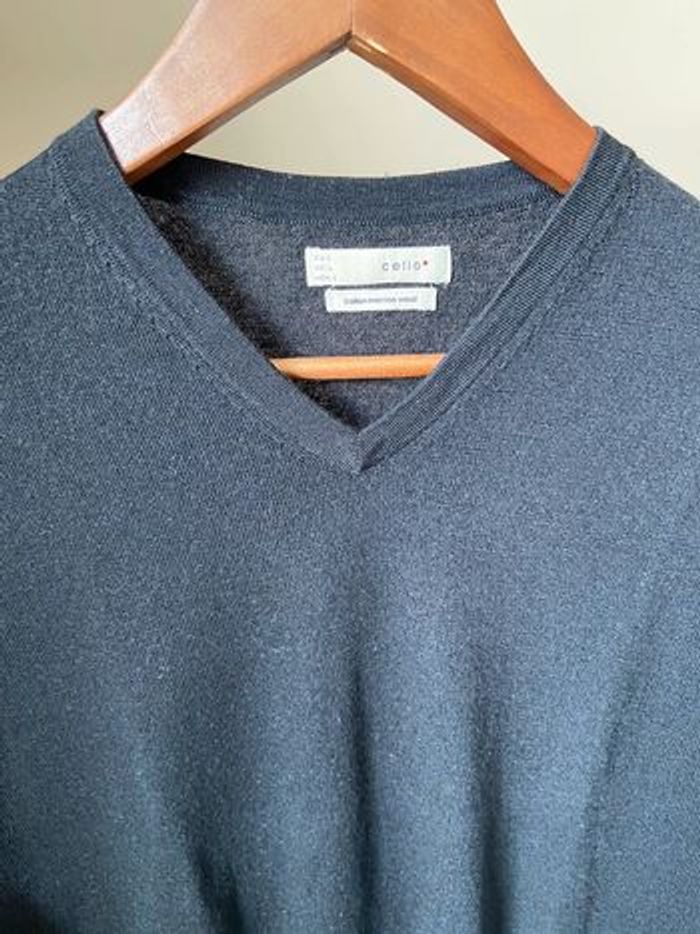 Pull col V Celio laine mérinos porté 1 fois
