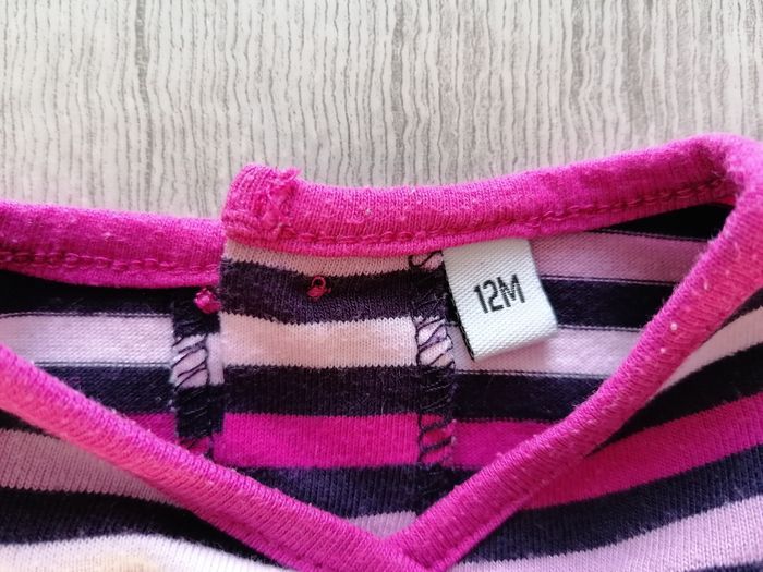 Robe/ tunique manches longues rayée 12 mois - photo numéro 2