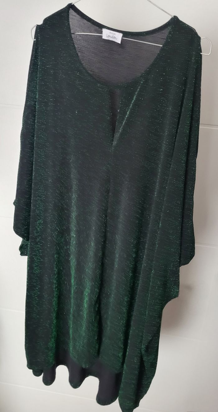 Lumineuse tunique de fête verte pailletée 58/60 Yours Clothing - photo numéro 2