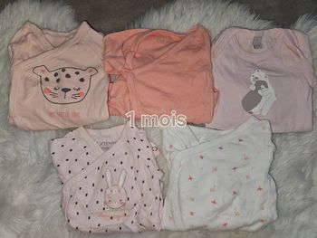 Lot de 6 bodys bébé manches longues