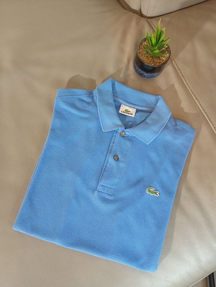 Polo Lacoste bleu clair – taille 4 (M)