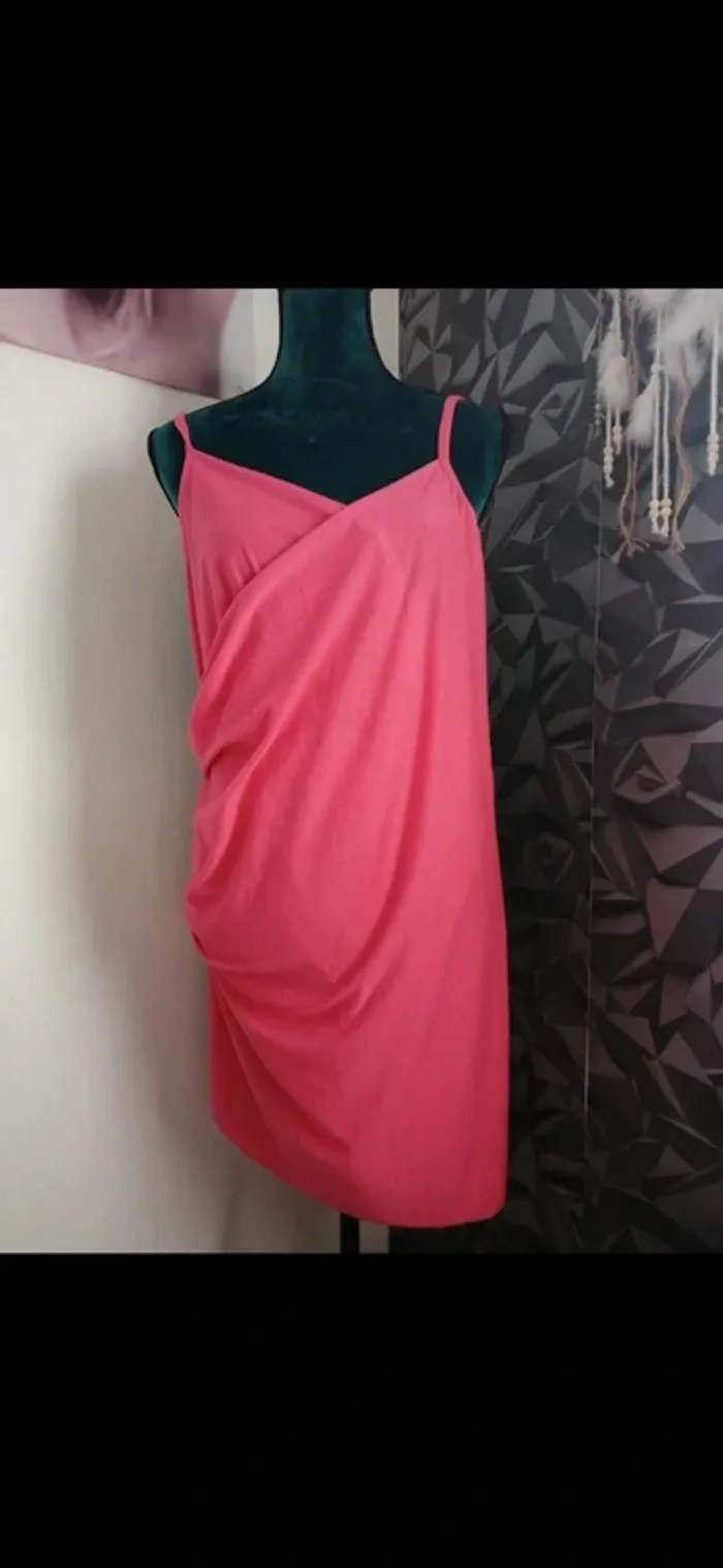 Robe de plage rose fluide Tissaia – Style paréo, taille unique, été / vacances