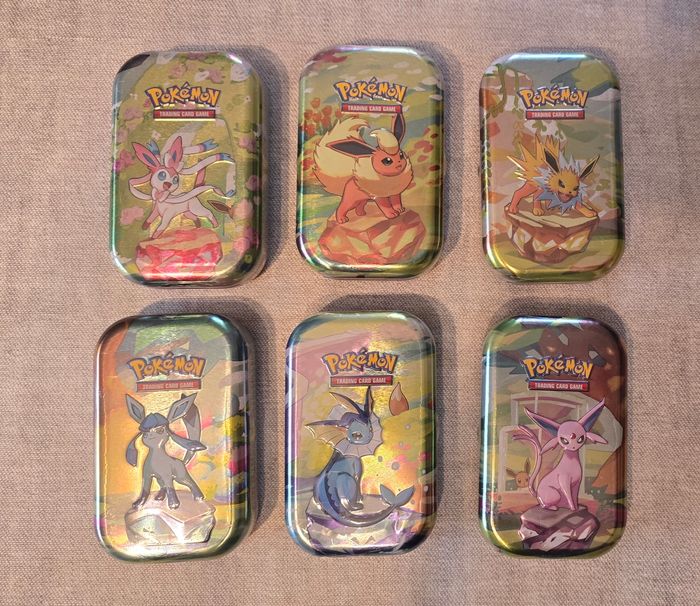 Lot de 6 mini tins ev8.5 évolution prismatiques NEUF FR