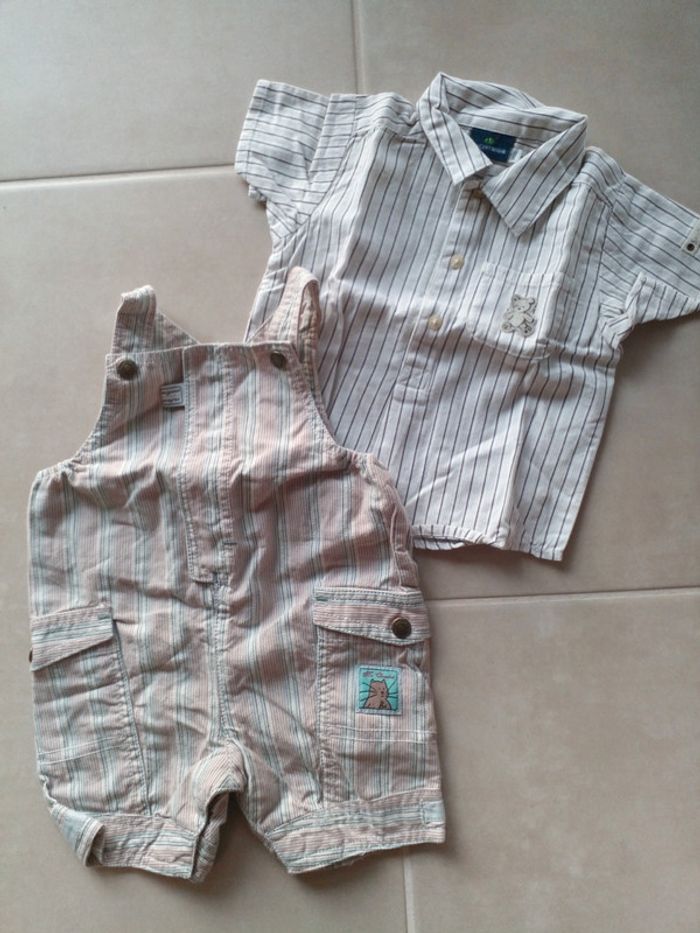 Ensemble salopette chemisette