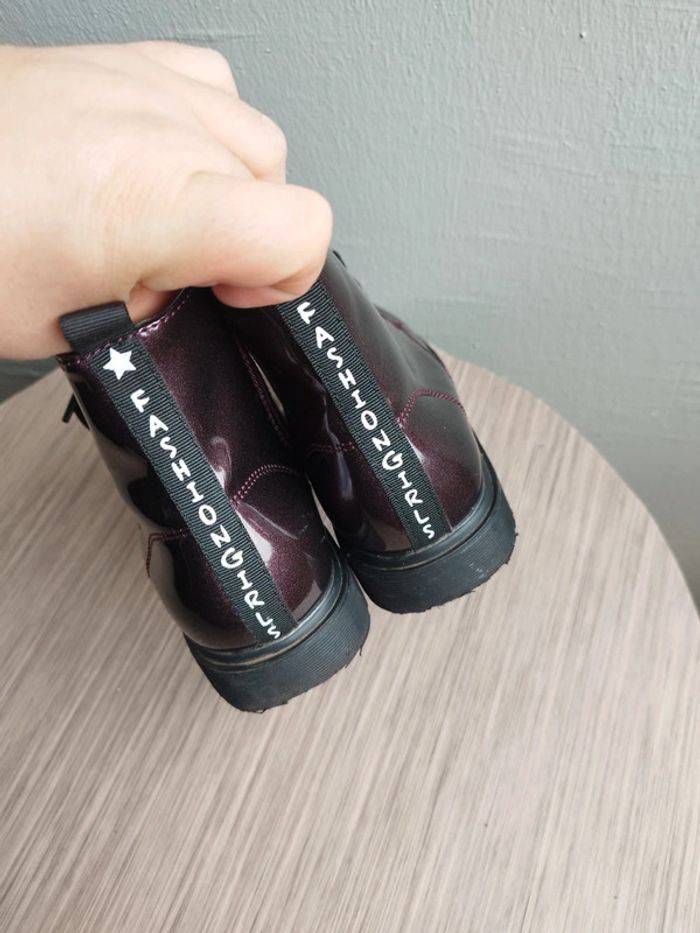 Bottines rouge bordeaux fille taille 34 - photo numéro 4