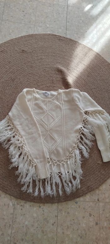 Pull pancho Blanc du Nil