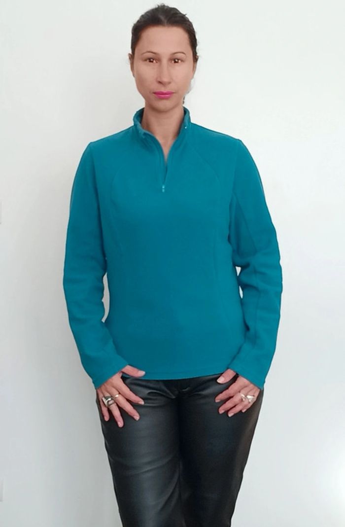 Pull polaire chaud bleu canard - photo numéro 7