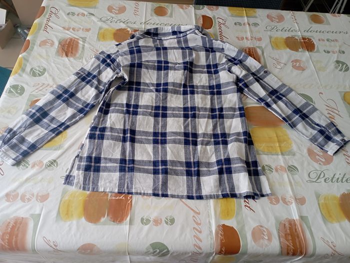 Chemisier manches longues à carreaux blanc/marine orchestra 12 ans 3€ - photo numéro 3