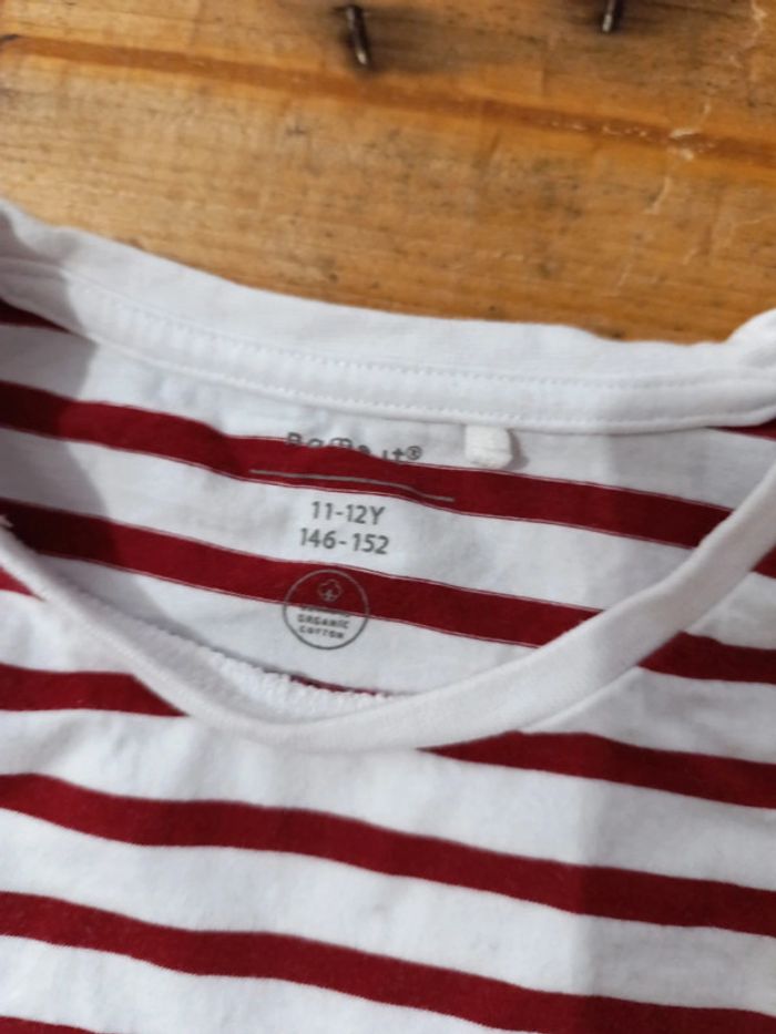 T-shirt manches longues rayé rouge et blanc - photo numéro 4