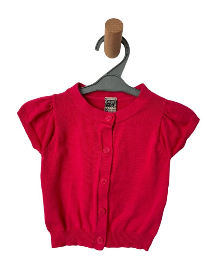 Gilet rose à manches courtes - Tape à l'oeil 12 mois (74cm)