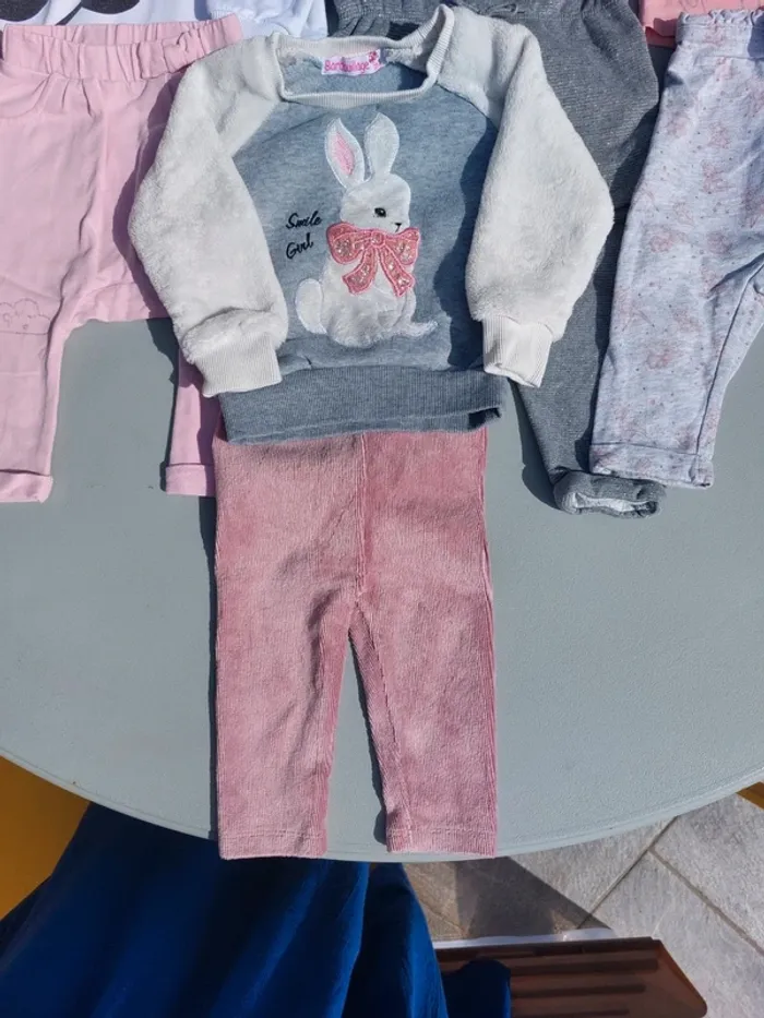 Lot 9 mois hiver mi saison gris rose - photo numéro 2