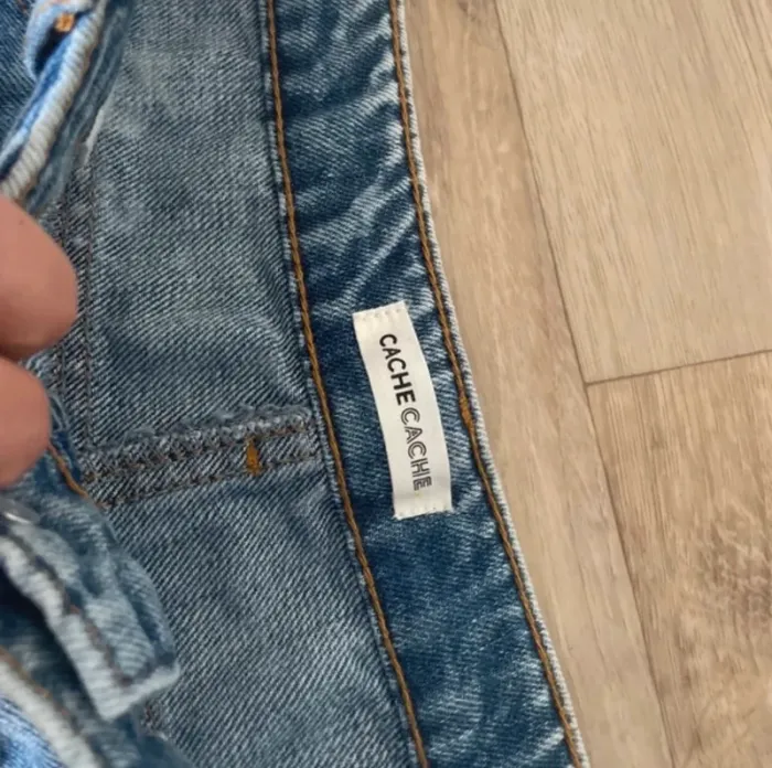 Cache-cache, minijupe en jean bleu, délavé, femme, taille 42 - photo numéro 3