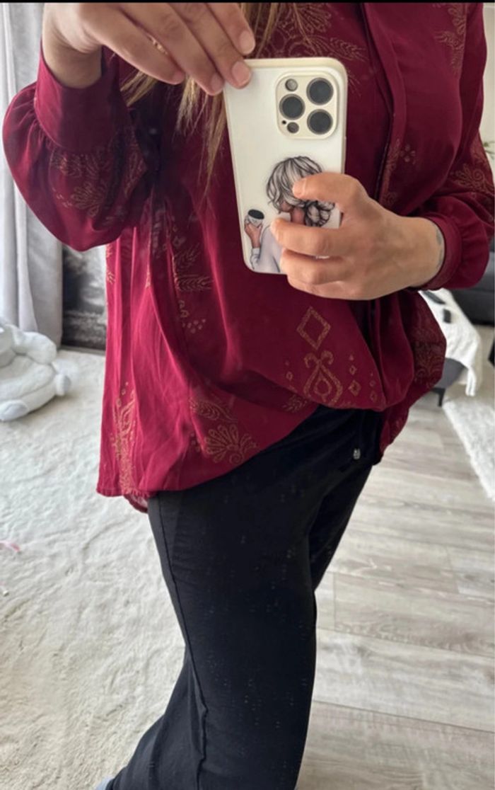 👚Magnifique chemisier transparent avec ses motifs taille unique- neuf sans étiquette - photo numéro 7