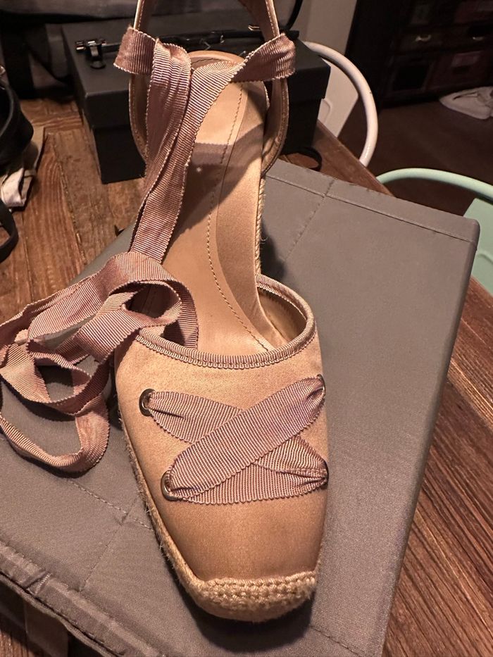 Espadrilles ballerines à talons ZARA beige taille 40 - photo numéro 6