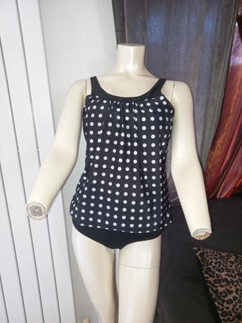 🖤🤍Tankini noir à pois blancs état neuf Taille 38