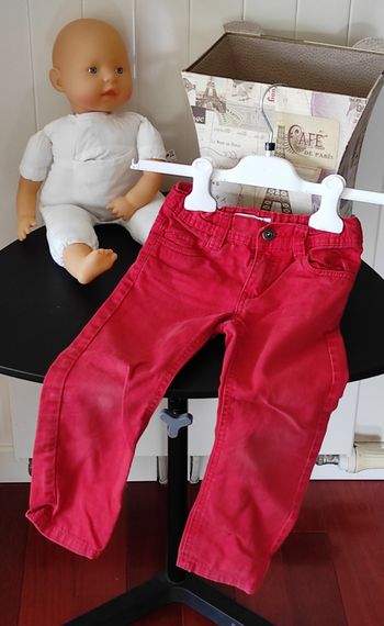 Pantalon garçon – 4 ans – toile de coton rouge