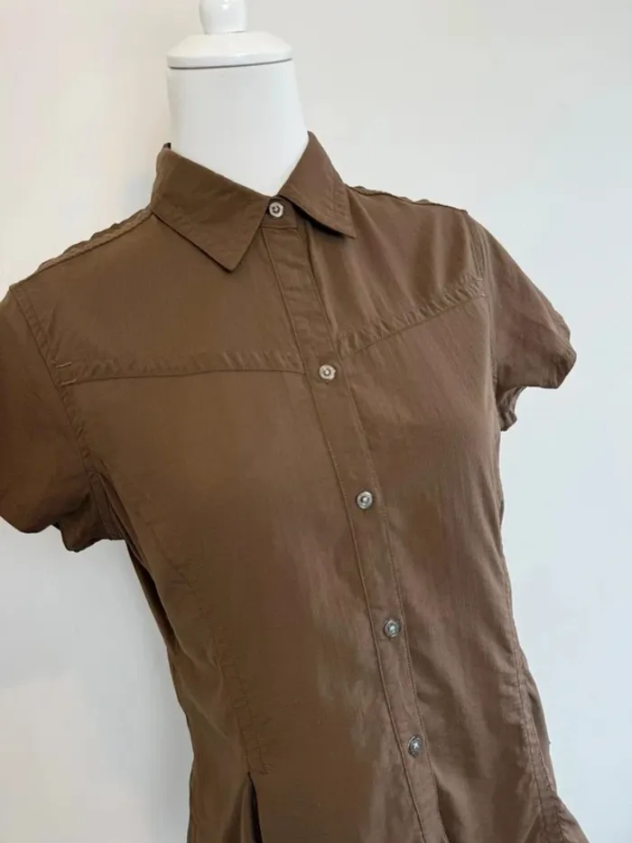 Chemise de randonnée The North Face marron manches courtes taille M - photo numéro 3