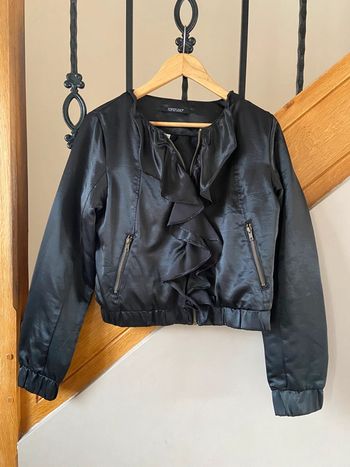 Blouson satiné noir