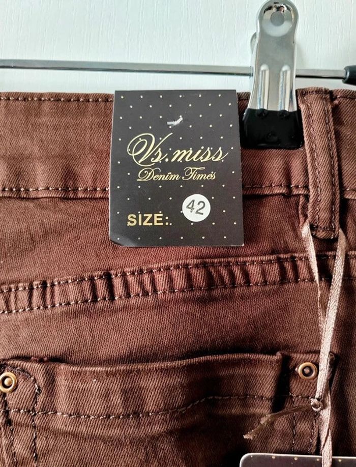 Jean Skinny taille haute Marron - Taille 42 - Neuf - photo numéro 3