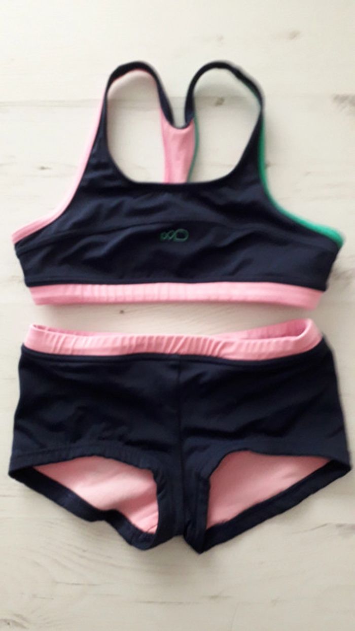 Maillot de bain fille 2 pièces nabaiji 8 ans