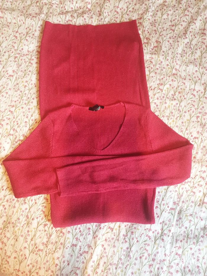 Robe longue Rose légèrement pailleté. - photo numéro 3