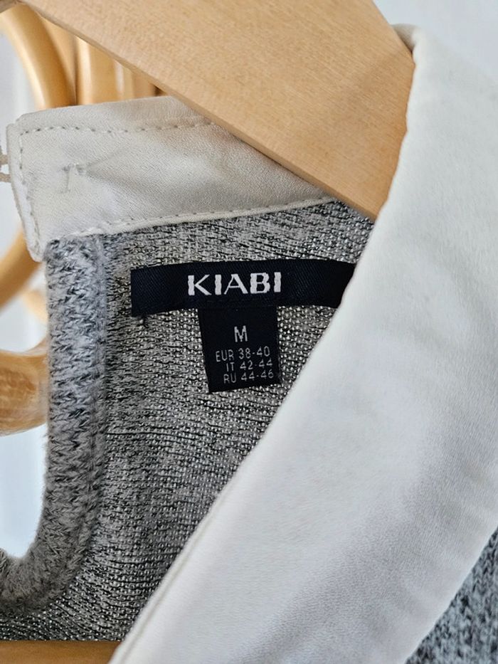 Pull gris col chemise taille 38 Kiabi - photo numéro 2
