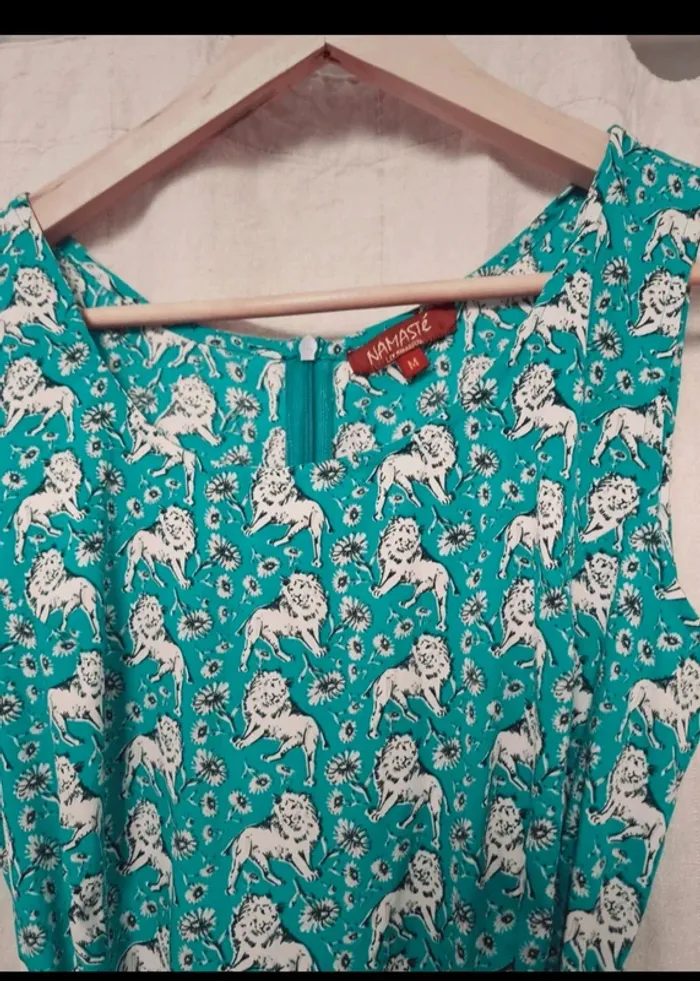 Robe fluide verte à motifs animal 38 - photo numéro 3