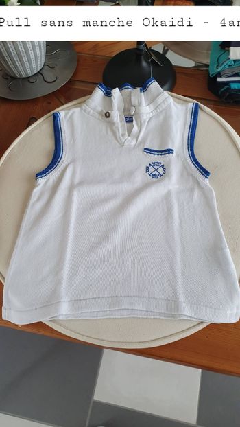 Pull polo sans manche - Okaidi - 4 ans
