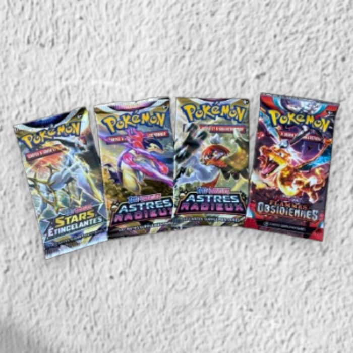 Pokémon 🇫🇷 – Lot de 4 Boosters Variés – 40 Cartes Officielles [Scellé] - photo numéro 2