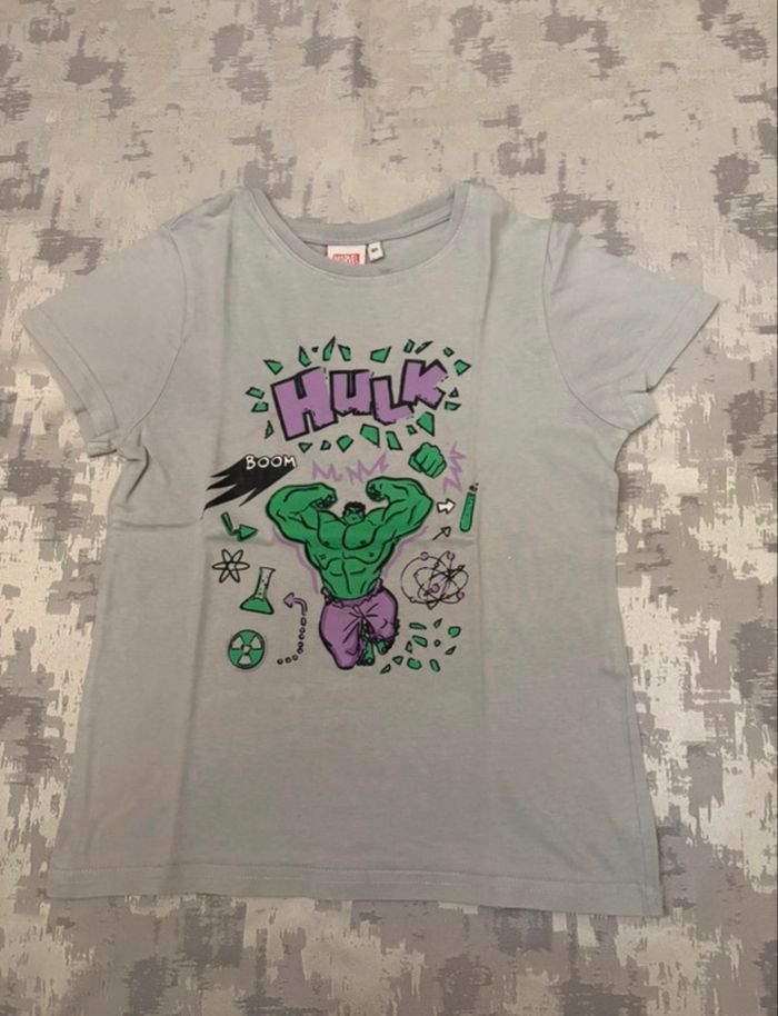 Tee-shirt MC Marvel Hulk – 8 ans – Gris – TBE