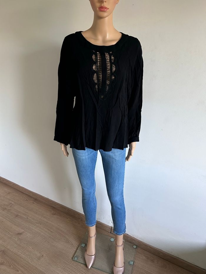Blouse noire à manches longues An’ge taille 1 jamais portée - photo numéro 3