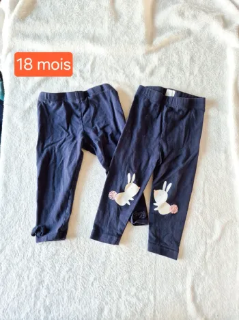 Lot leggings 18 mois marine