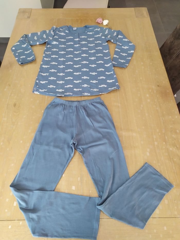 Pyjama chaud Petit Bateau motifs oiseaux 12 ans - photo numéro 2