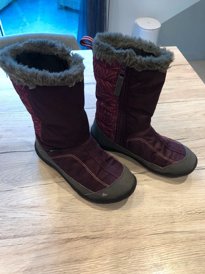 Après ski botte de neige Décathlon Quechua Warn violette taille 34