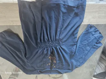 Blouse manche 3/4 bleu taille 46