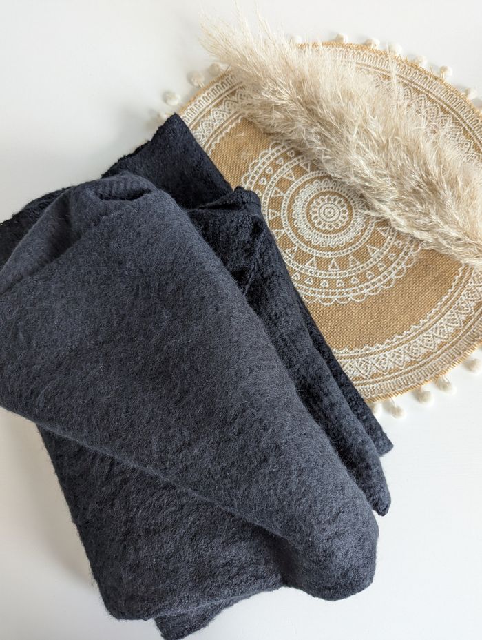 Écharpe épaisse Dublin unie noire - photo numéro 3