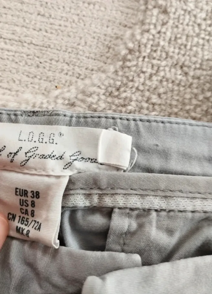 pantalon gris logg h&m coupe droite taille 38 - photo numéro 3