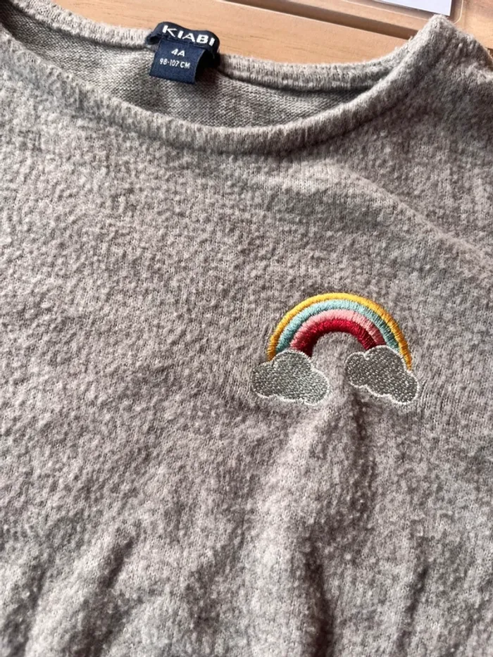 Pull gris mi saison kiabi 4 ans - photo numéro 2