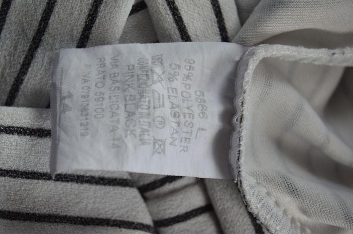 Pantalon droit rayé blanc/gris – Taille L – New Collection - photo numéro 4